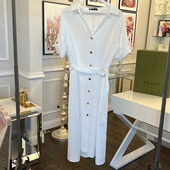 NWOT BELTED SHIRT DRESS SIZE L - Picture 14 of 16